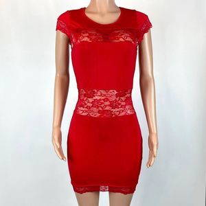 Red stretch dress